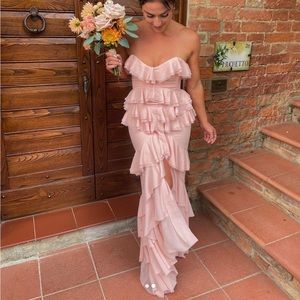 x REVOLVE Oleksandra Gown in Blush Nude